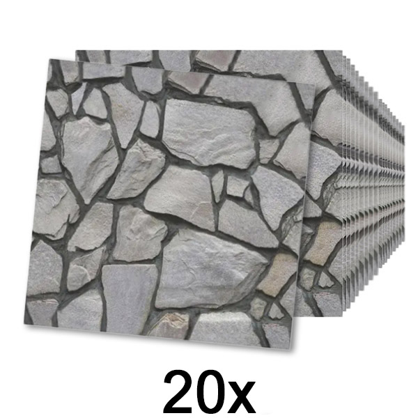 2x Vinilo adhesivo 3D imitación piedra (10 piezas) | ROCKWRAP