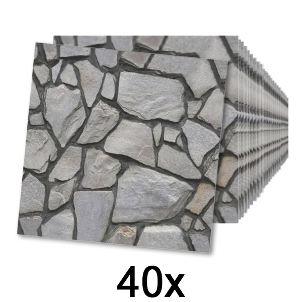 4x Vinilo adhesivo 3D imitación piedra (10 piezas) | ROCKWRAP