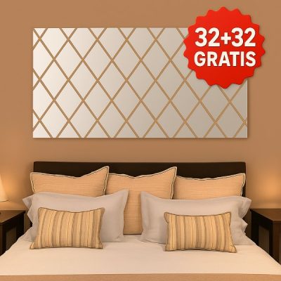 Pegatinas de pared efecto espejo | WALLGEM 32+32 GRATIS