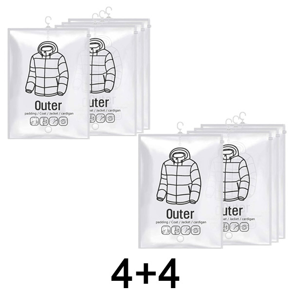 1x Bolsas de almacenamiento al vacío para colgar – (4 uds) | VACUHANG 4+4 GRATIS